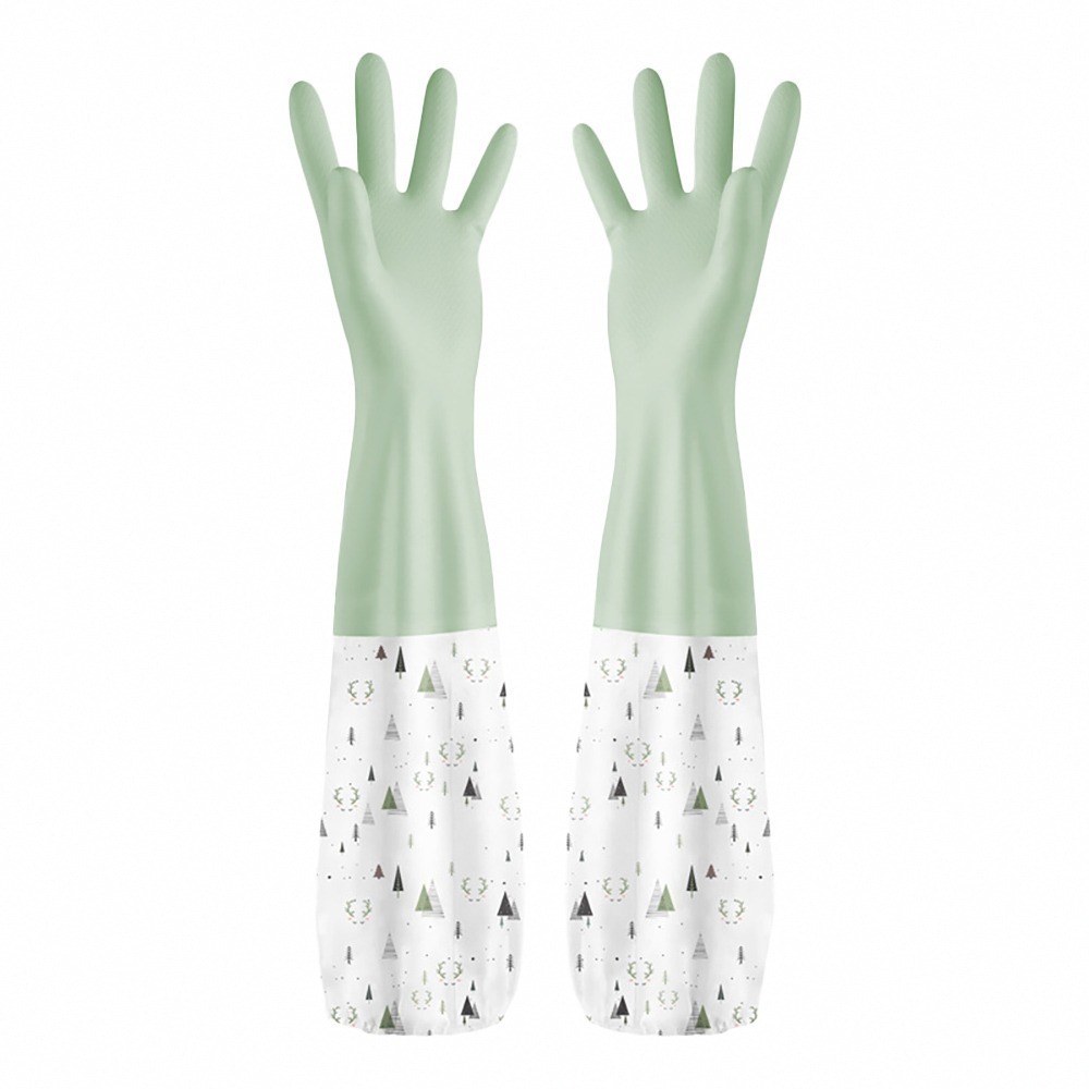 【束口洗碗手套】廚房手套 掃除手套 橡膠手套 束口手套 洗碗手套 加長束口手套 防水手套 清潔手套 加絨手套-細節圖2