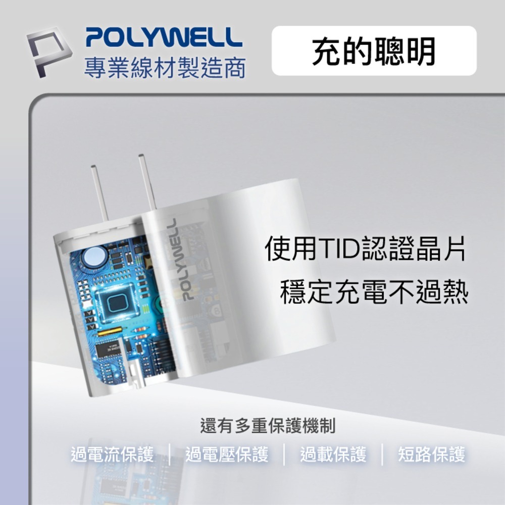 【POLYWELL PD雙孔快充頭20W】豆腐頭 充電頭 充電器 手機充電頭 PD充電頭 USB充電器 雙孔充電頭-細節圖6