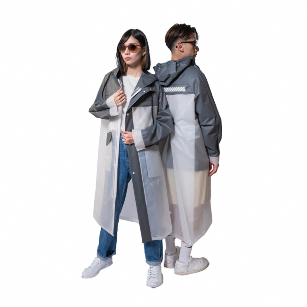 【KINYO 時尚高機能風雨衣 RCT-667】連身雨衣 成人雨衣 防風雨衣 風雨衣 反光條設計 翻蓋大口袋-細節圖2