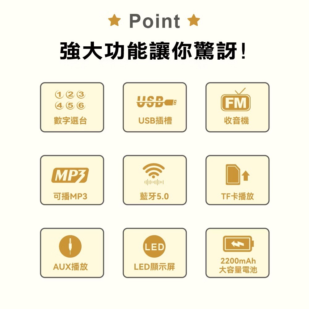 【WONDER旺德 藍牙/USB/TF/收音機】藍芽收音機 迷你音響 多功能播放器 調頻收音機 音樂播放器-細節圖3