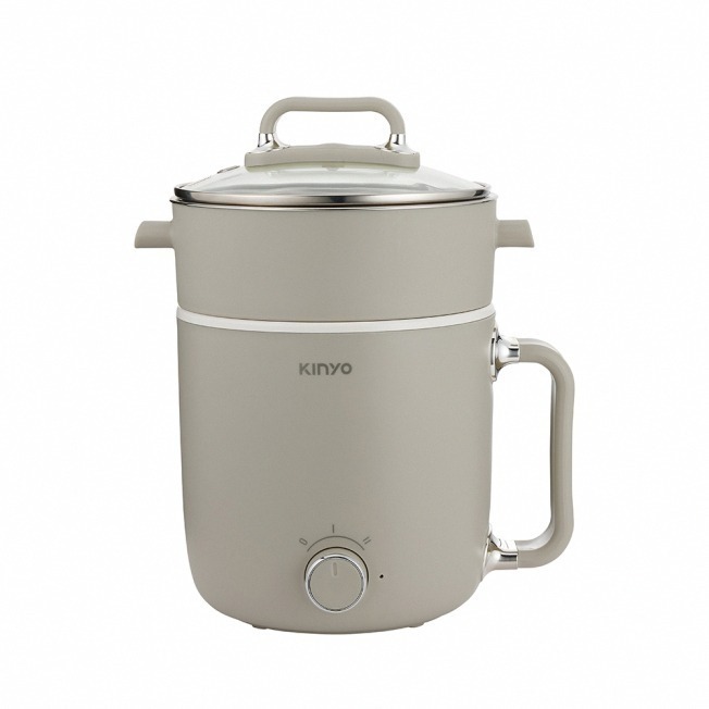 【KINYO 1.9L多功能陶瓷美食鍋 FP-0779】電火鍋 美食鍋 快煮鍋 多功能電火鍋 隨身鍋 上蒸下煮-細節圖2