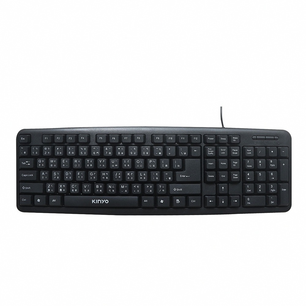 【KINYO USB鍵盤 K-15U】辦公鍵盤 注音鍵盤 有線鍵盤 隨插即用 底部導水孔設計 標準鍵盤-細節圖2