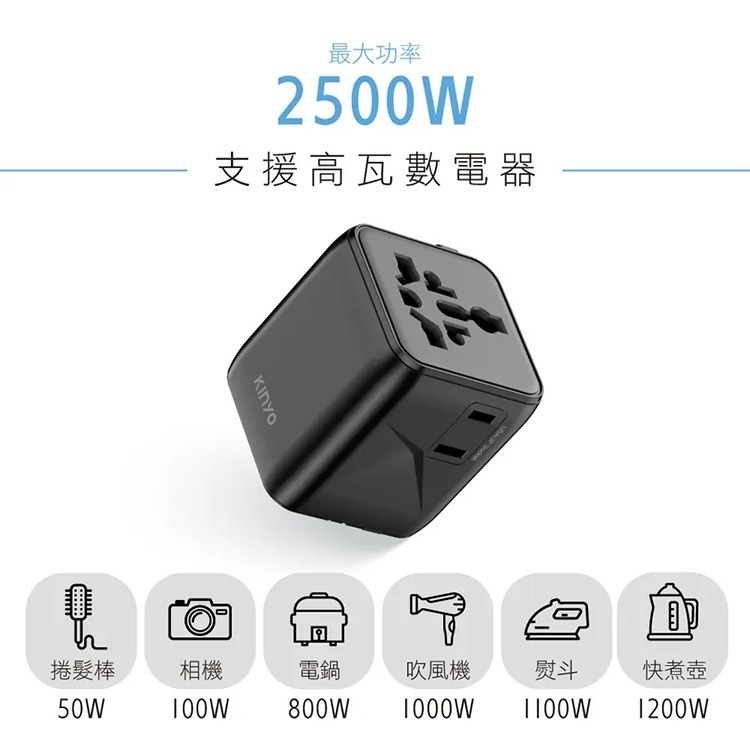 【限時購】【KINYO 迷你萬國轉接頭 MPP-3500】轉接插頭 充電頭 轉接頭 充電器 旅行轉接頭 插腳轉換器-細節圖6