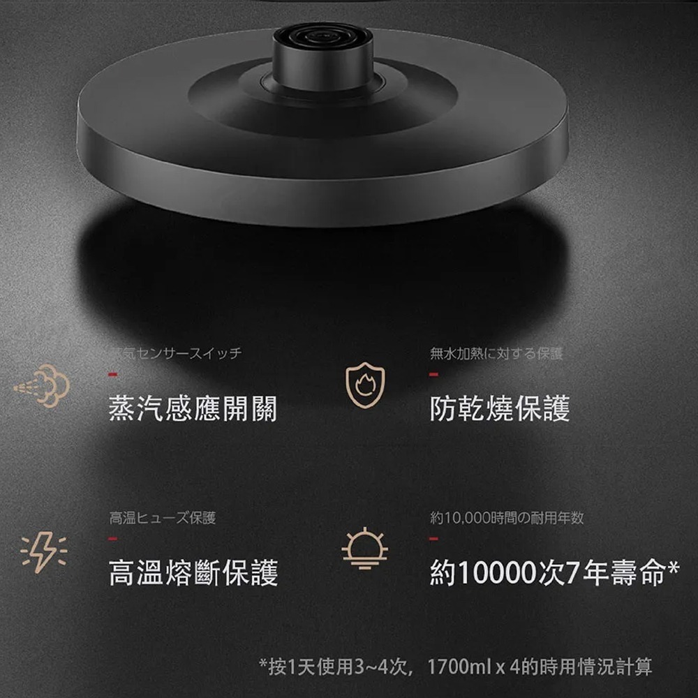 【TOSHIBA 316雙層防燙快煮壺 KT-17DRTTW】煮水壺 電茶壺 電熱水壺 熱水壺 電熱壺 雙層防燙-細節圖7