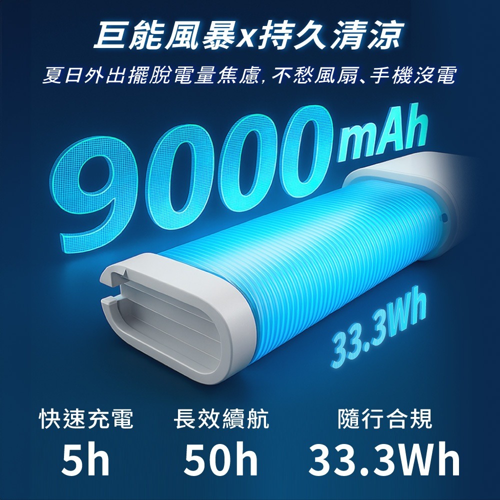 【WONDER旺德 手持高速風扇行動電源 WH-FU35P】夏季風扇 手持風扇 行動電源 小風扇 自帶線-細節圖5