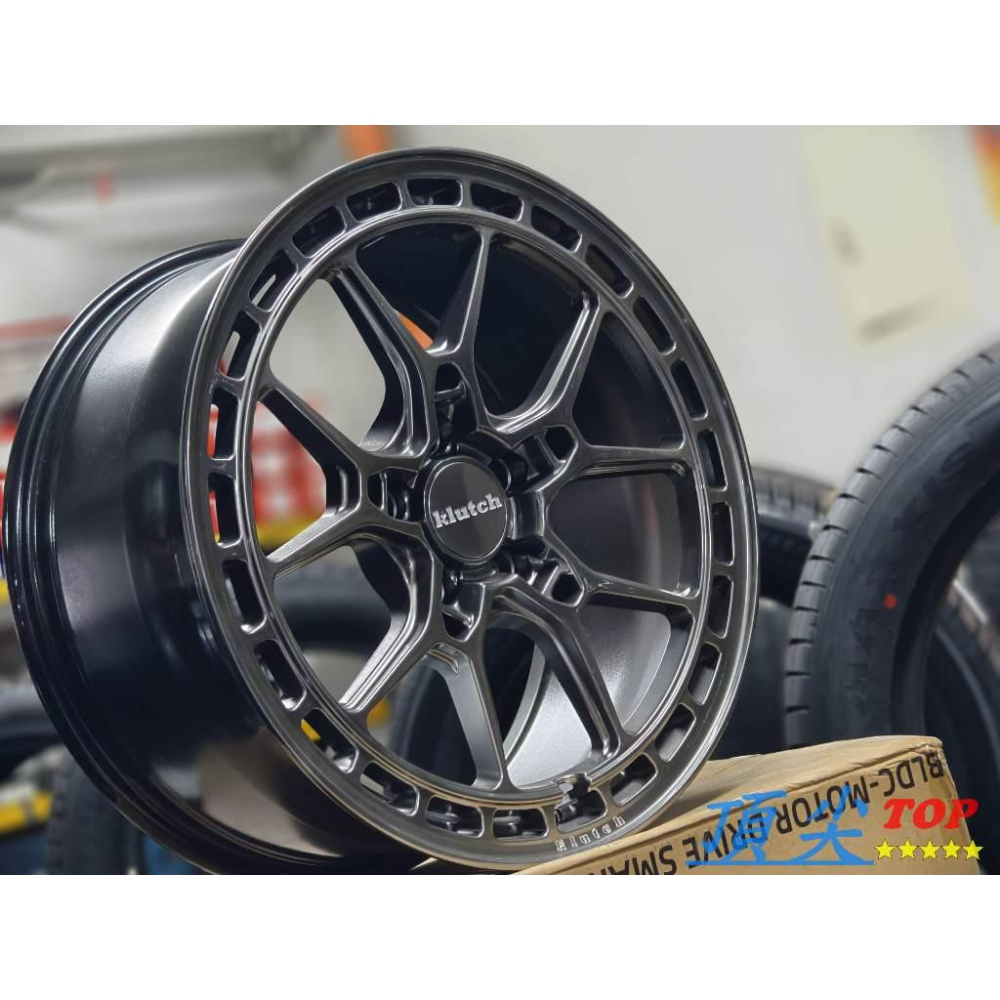 【頂尖】全新 KLUTCH鋁圈 KX001 18吋鋁圈 5X114.3 8.5J ET43 鈦色/金屬鈦色 18旋壓鋁圈-細節圖2