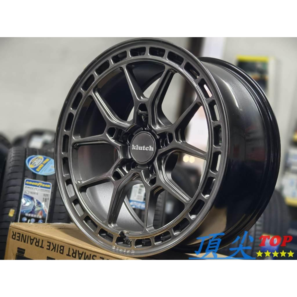 【頂尖】全新 KLUTCH鋁圈 KX001 18吋鋁圈 5X114.3 8.5J ET43 鈦色/金屬鈦色 18旋壓鋁圈-細節圖3