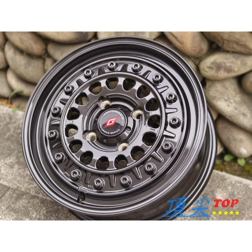 【頂尖】inFORGED鋁圈2336 15吋鋁圈4X114.3 5.5j ET30 珍珠黑 凌利A180/j space-細節圖2