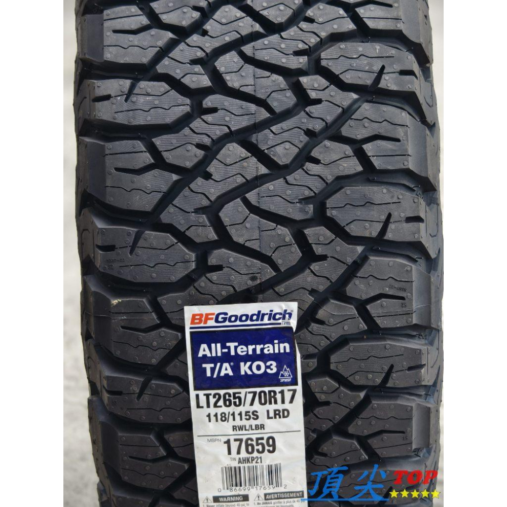 【頂尖】全新BFGoodrich KO3 265/70-17/百路馳輪胎/百路馳KO3/百路馳越野/百路馳AT胎-細節圖2