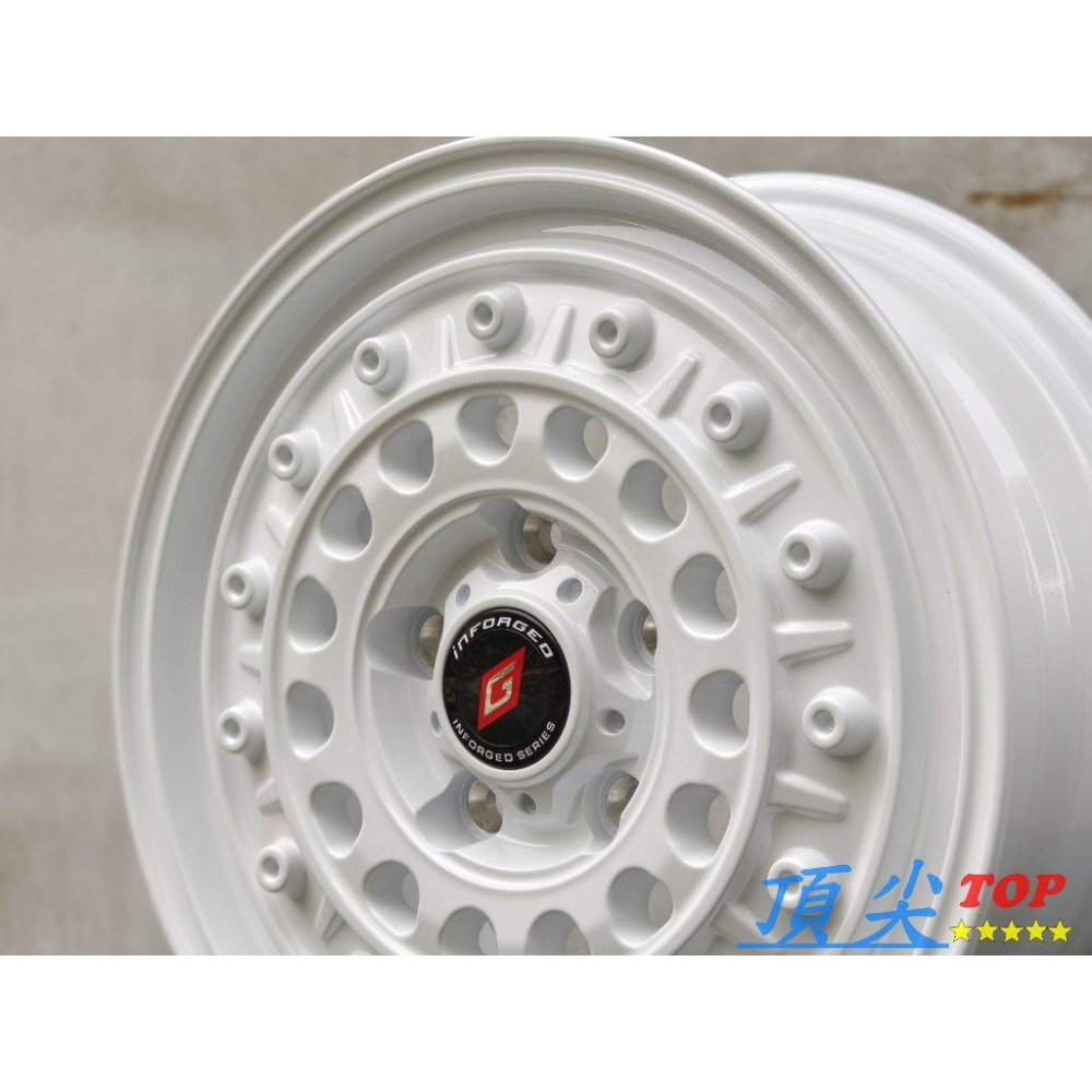 【頂尖】全新inFORGED 2336 15吋鋁圈4x114/5x114.3 全白鋁圈 貨車鋁圈/15吋越野鋁圈-細節圖2