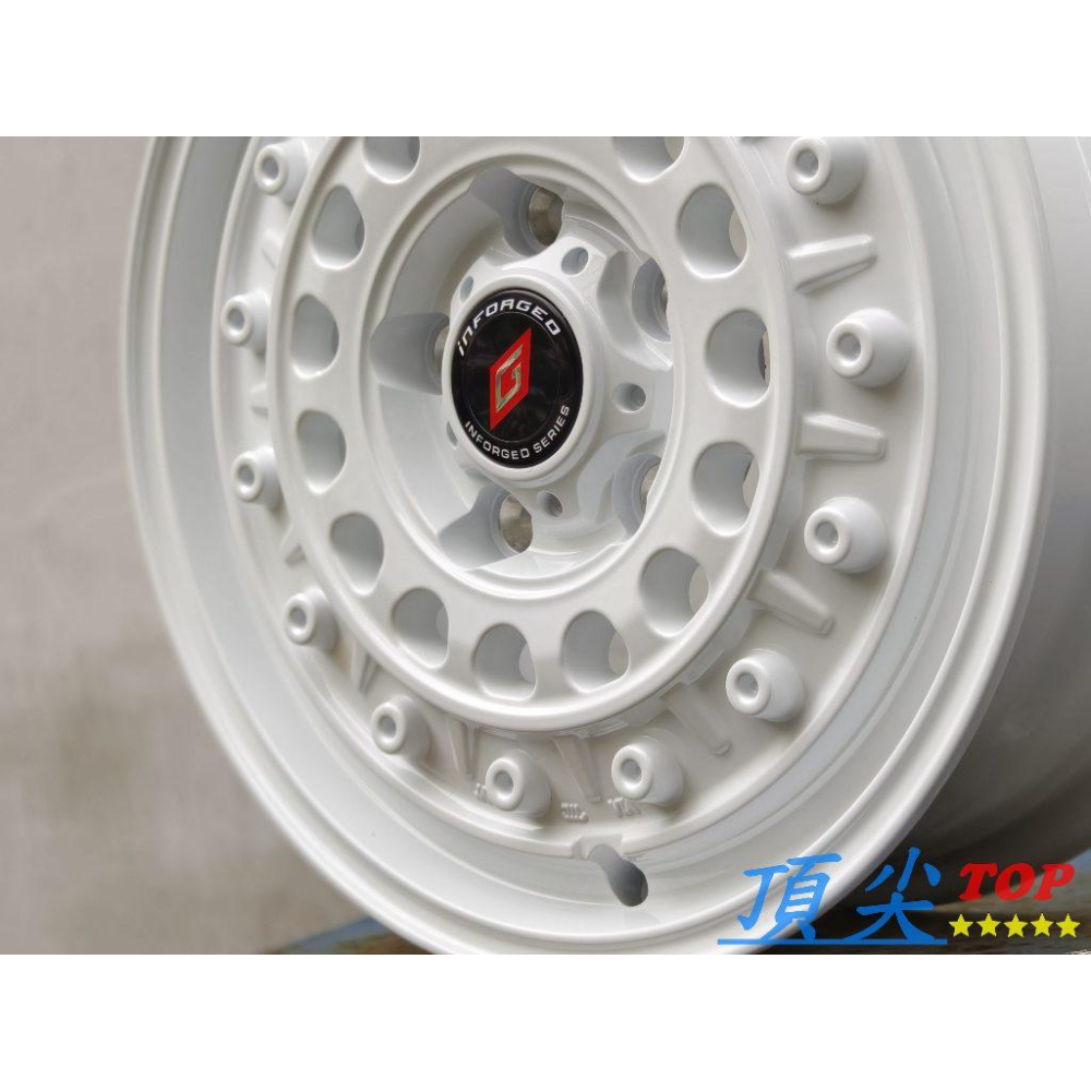【頂尖】全新inFORGED 2336 15吋鋁圈4x114/5x114.3 全白鋁圈 貨車鋁圈/15吋越野鋁圈-細節圖3
