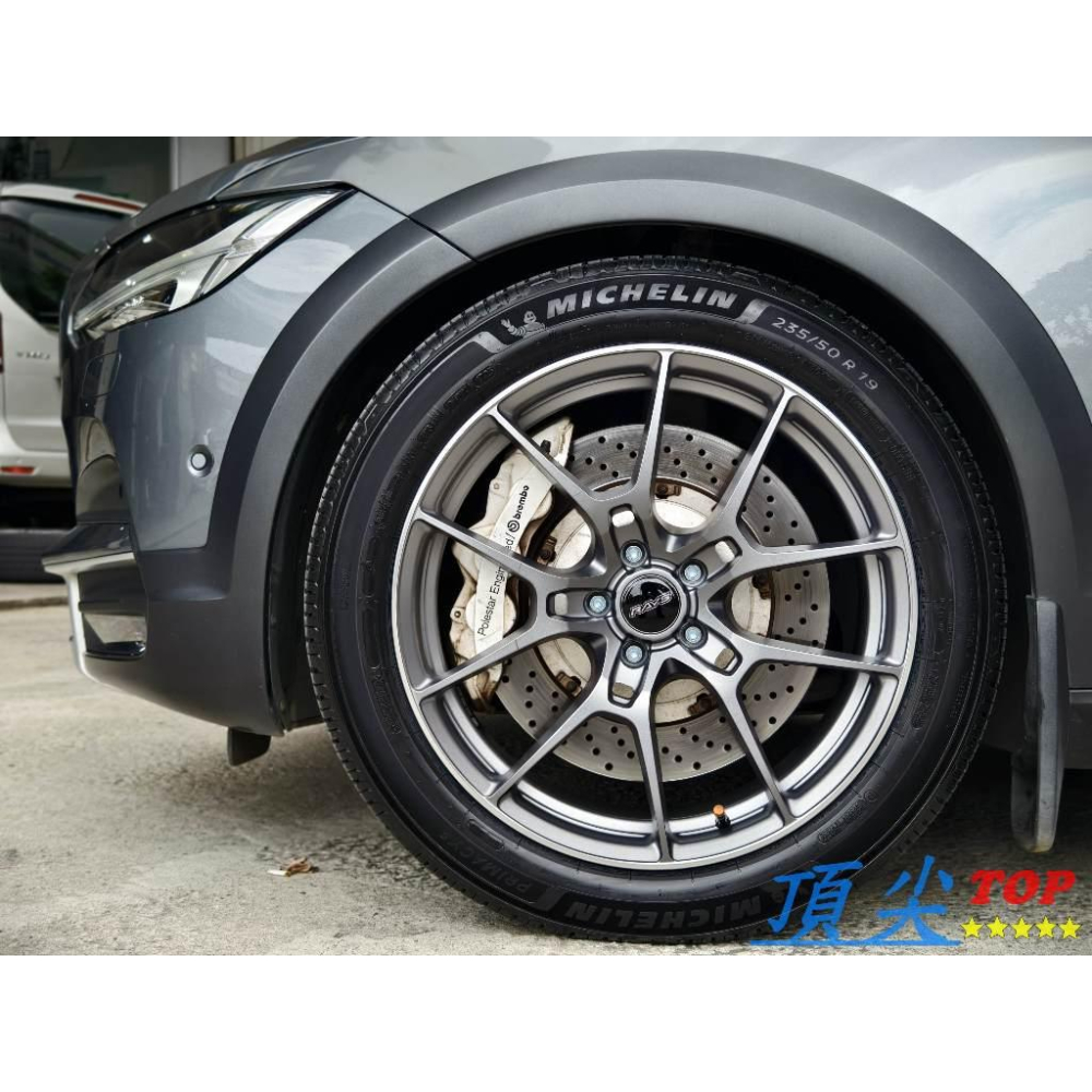 【頂尖】全新 si鋁圈 ep14 19吋鋁圈 8.5j 5x108 et40 黑高亮/鈦色 volvo V90鋁圈實車照-細節圖5