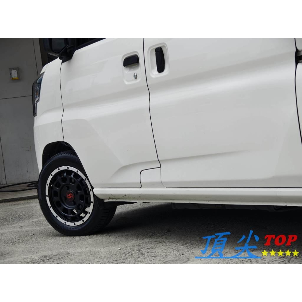 【頂尖】全新 15吋鋁圈 SI鋁圈 RFF05 4X114.3 6J ET38 平光黑銀車邊/J SPACE鋁圈實車照-細節圖4