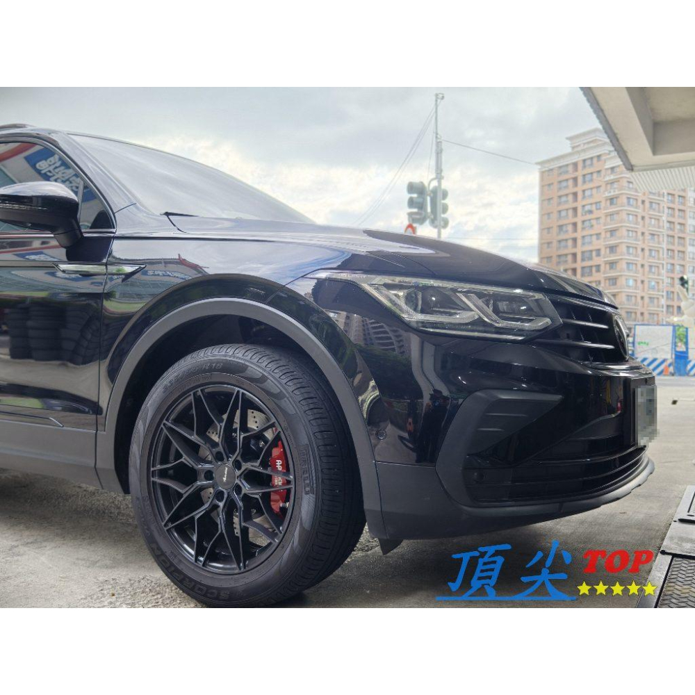 【頂尖】全新Advanti鋁圈MAT26 18吋旋壓鋁圈 5X112 8.5J ET30深鐵灰+黑金油 TIGUAN鋁圈-細節圖3