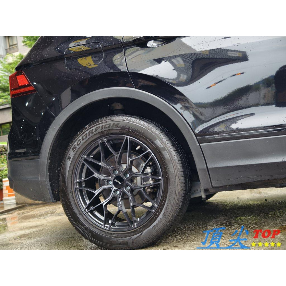 【頂尖】全新Advanti鋁圈 MAT26 18吋旋壓鋁圈 5X112 8j et30 深鐵灰+黑金油 TIGUAN鋁圈-細節圖5