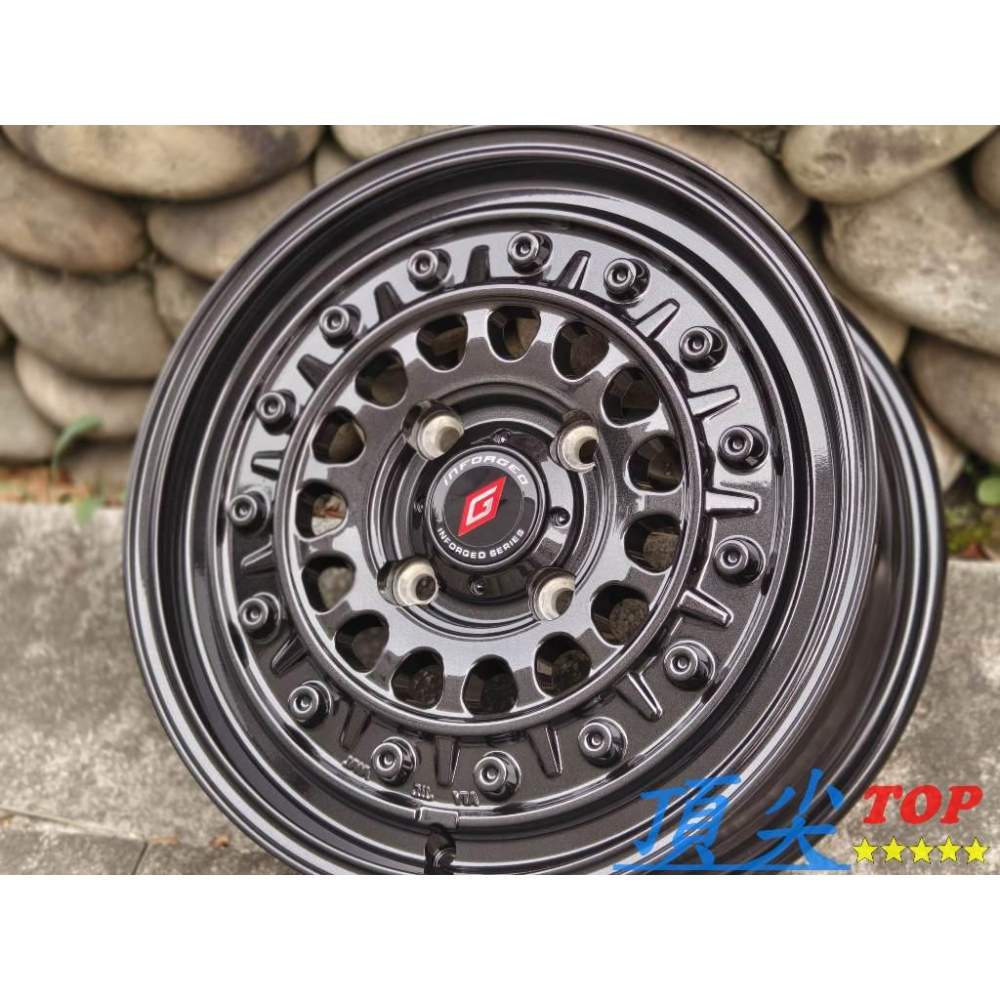 【頂尖】inFORGED鋁圈2336 15吋鋁圈 6J 5X114.3 ET45珍珠黑 town ace鋁圈-細節圖2