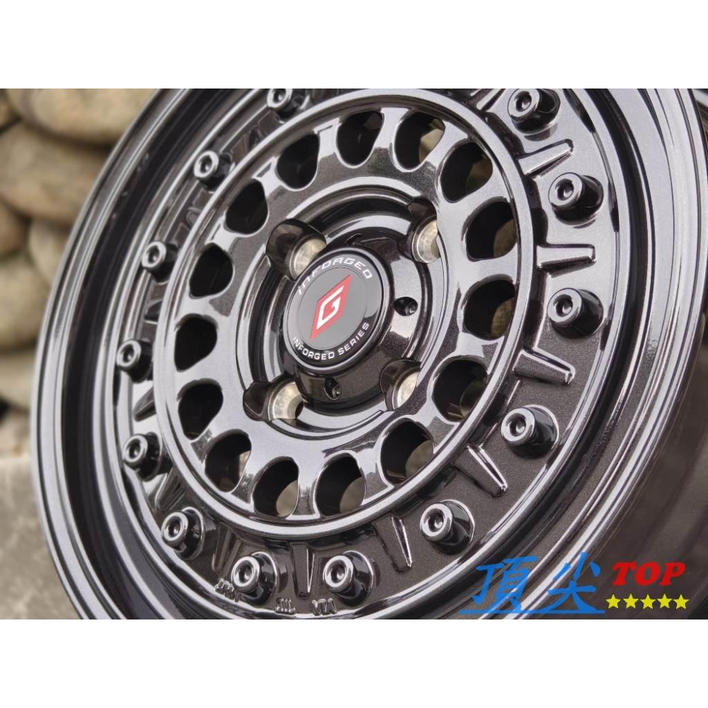 【頂尖】inFORGED鋁圈2336 15吋鋁圈 6J 5X114.3 ET45珍珠黑 town ace鋁圈-細節圖3