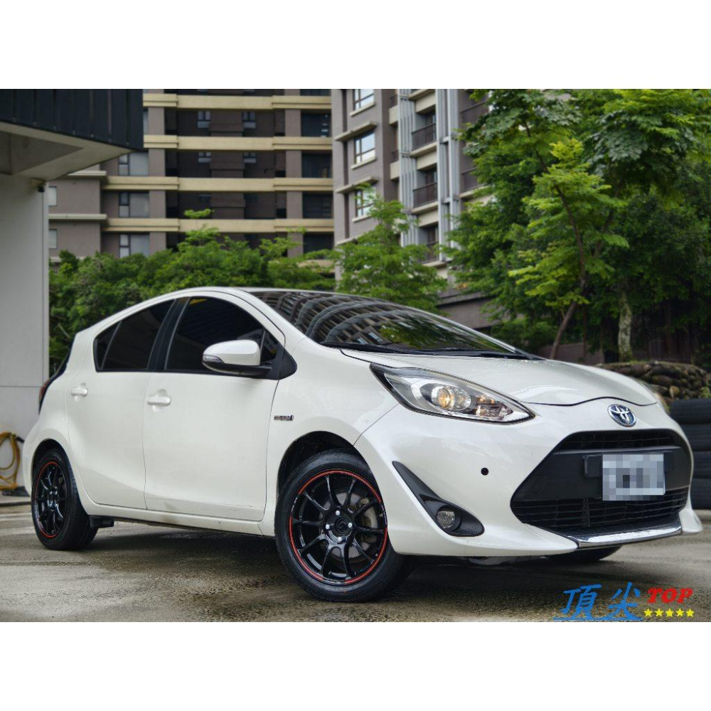 【頂尖】全新 si鋁圈 EP1136D 類ze40鋁圈 16吋 4x100 7J ET38亮黑色紅邊 Prius c鋁圈-細節圖2