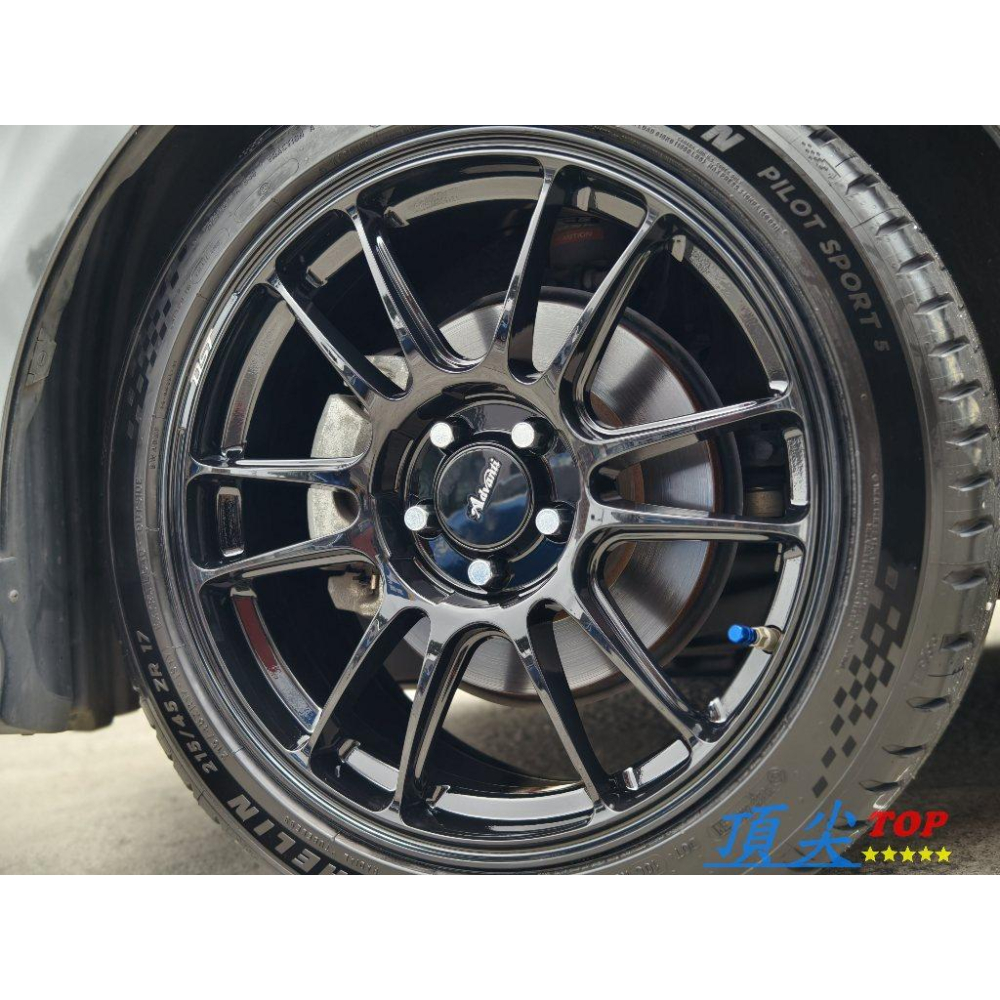 【頂尖】全新Advanti鋁圈MD065 17吋鋁圈 7.5j 5x100 et38 重量7kg Sienta鋁圈實車照-細節圖4