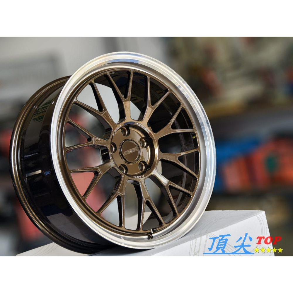 【頂尖】全新 ASGA FA08 19吋鍛造鋁圈 8.5J 5X114.3/5X112/5X108亮古銅+銀邊 深唇鋁圈-細節圖2