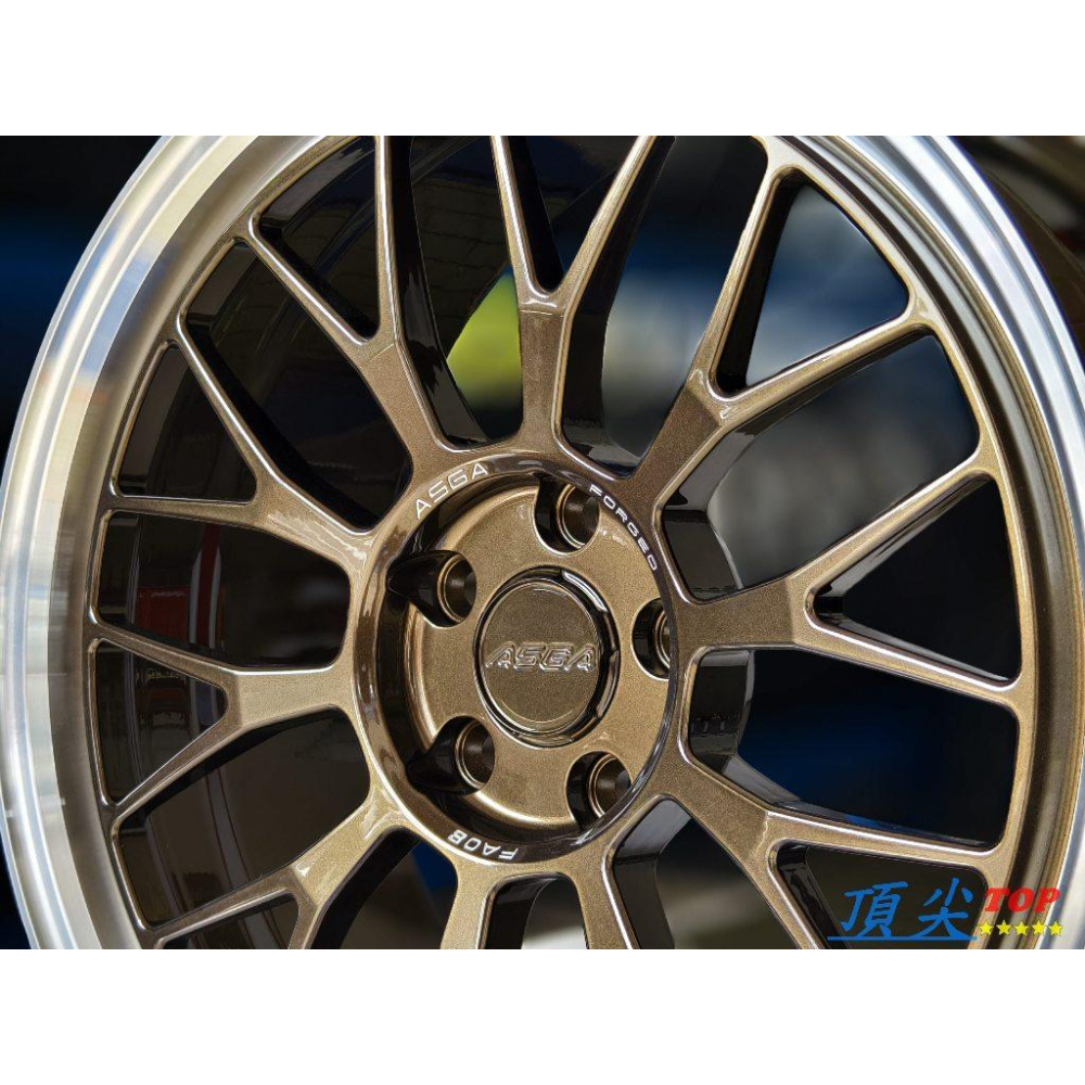 【頂尖】全新 ASGA FA08 19吋鍛造鋁圈 8.5J 5X114.3/5X112/5X108亮古銅+銀邊 深唇鋁圈-細節圖3