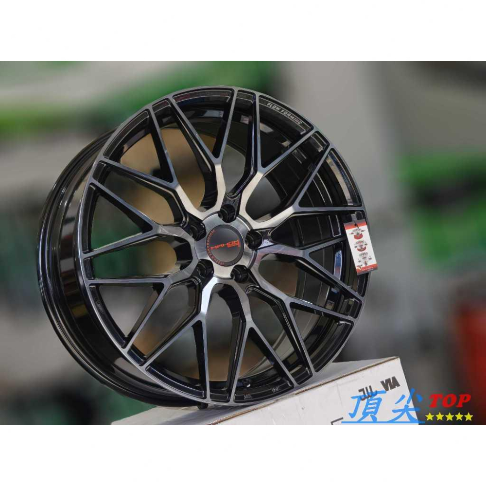【頂尖】全新耀麒鋁圈 MAHOM鋁圈 MFF-1 19吋 8.5J 5X108/5X114/5X112 亮黑鋁圈+透明黑-細節圖2