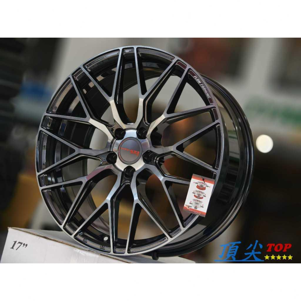 【頂尖】全新耀麒鋁圈 MAHOM鋁圈 MFF-1 19吋 8.5J 5X108/5X114/5X112 亮黑鋁圈+透明黑-細節圖3