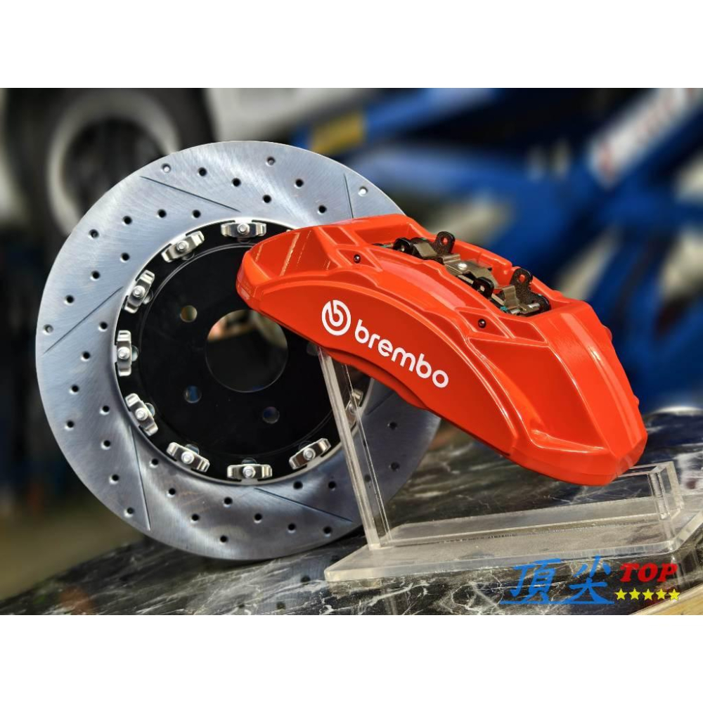 【頂尖】全新 brembo卡鉗 brembo F55+355MM全浮動碟盤+金屬油管+陶瓷煞車皮+煞車油-細節圖4