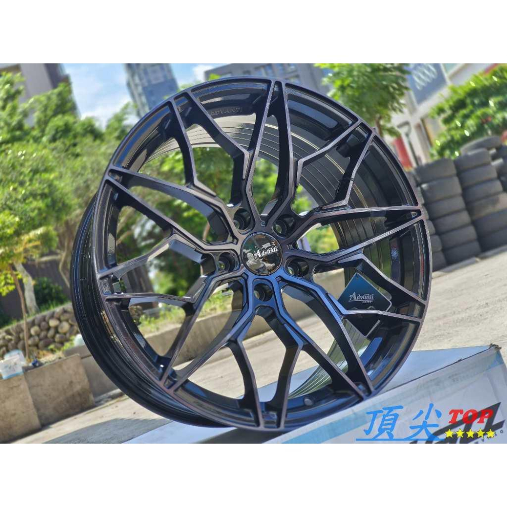 【頂尖】全新 雅泛迪鋁圈 MAT26 19吋旋壓鋁圈 BMW車系專用 8.5J+9.5J 類M4樣式 深鐵灰底+黑金油面-細節圖2