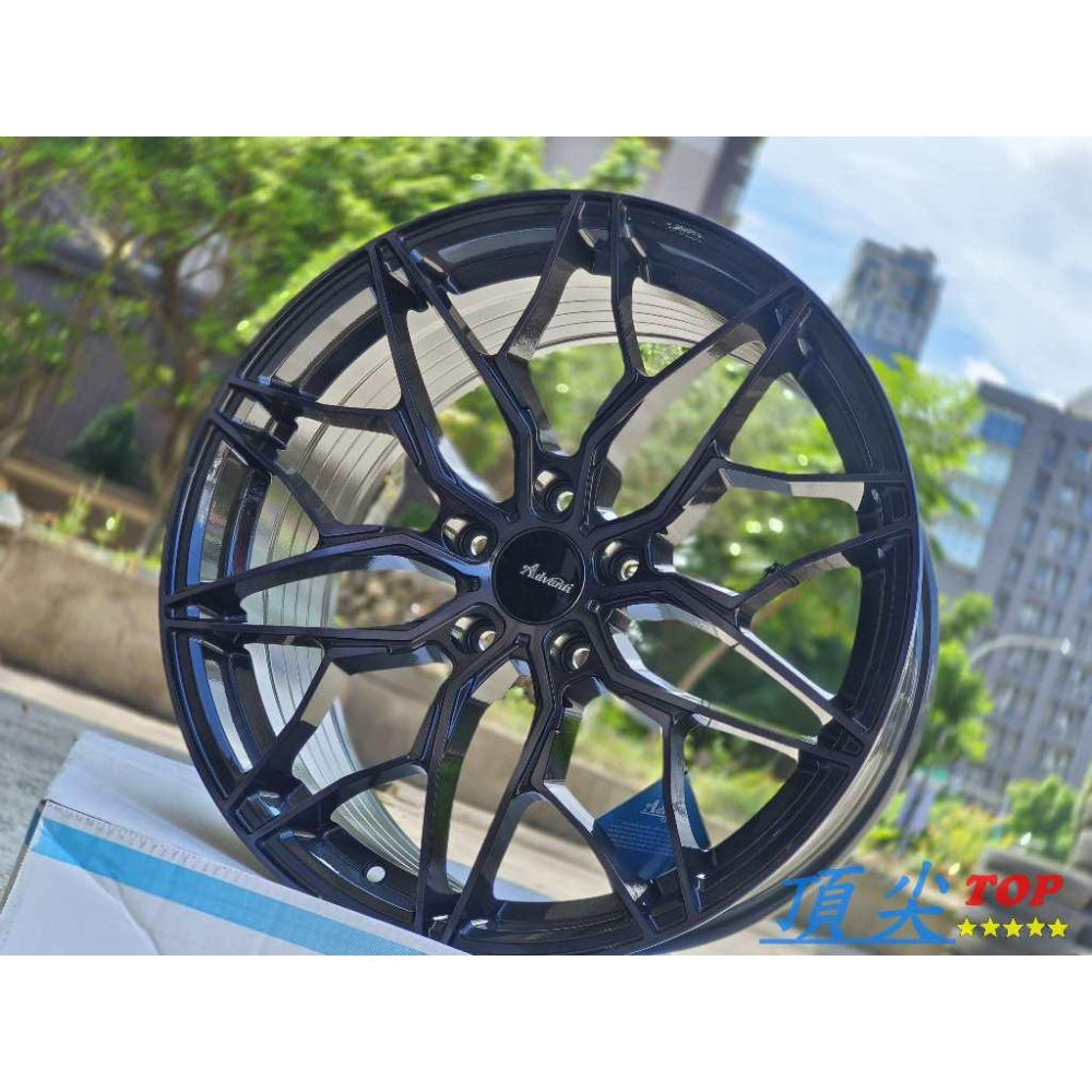 【頂尖】全新 雅泛迪鋁圈 MAT26 19吋旋壓鋁圈 BMW車系專用 8.5J+9.5J 類M4樣式 深鐵灰底+黑金油面-細節圖3