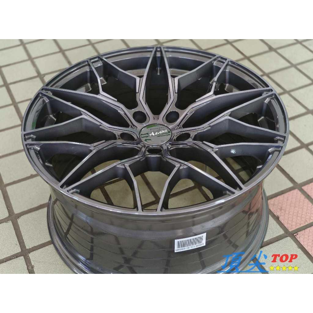 【頂尖】全新 雅泛迪鋁圈 MAT26 19吋旋壓鋁圈 BMW車系專用 8.5J+9.5J 類M4樣式 深鐵灰底+黑金油面-細節圖5