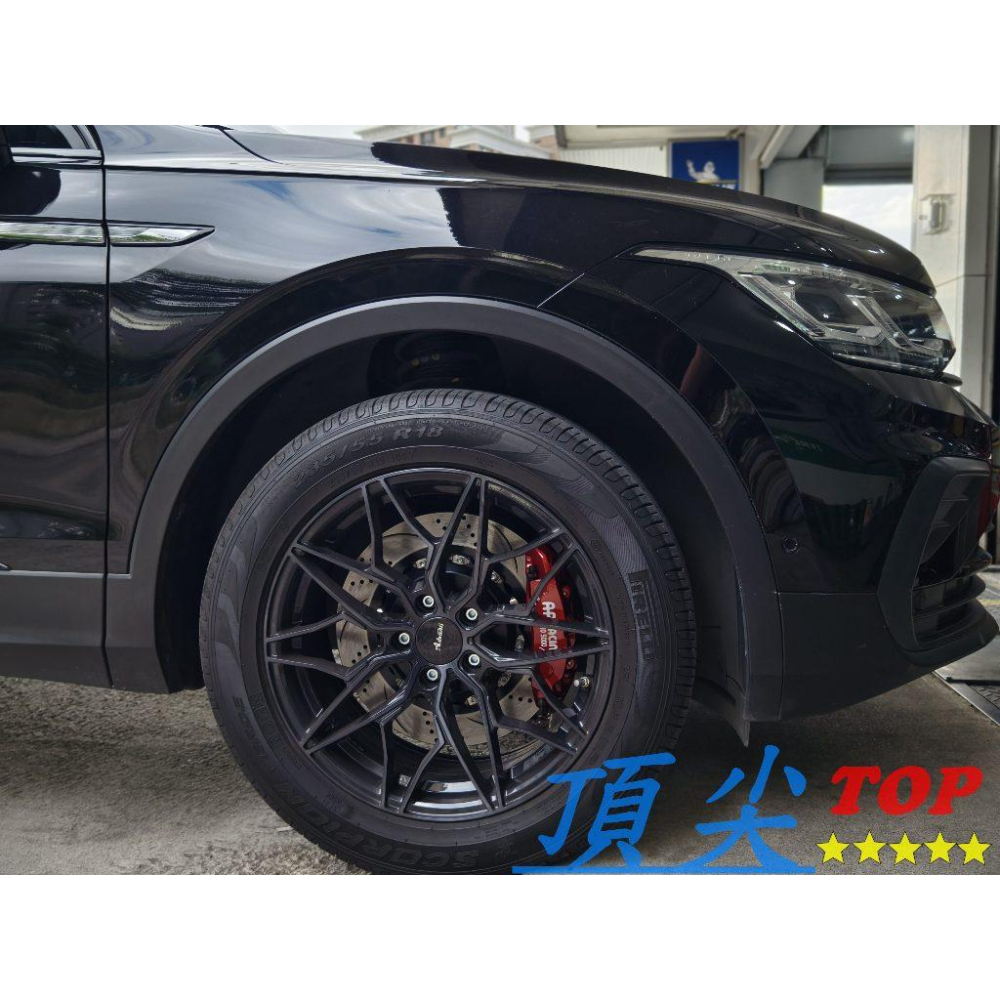 【頂尖】全新 客製化煞車 大四活塞卡鉗+355mm碟盤+陶瓷煞車皮+金屬油管 鍛造ddi卡鉗/台製卡鉗 tiguan卡鉗-細節圖3