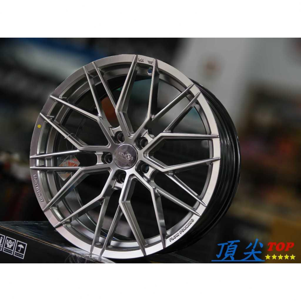 【頂尖】全新 ATMOS X X17 18吋鋁圈 5x108 8j et38 中心63.4 黑高亮 8kg 旋壓鋁圈-細節圖2
