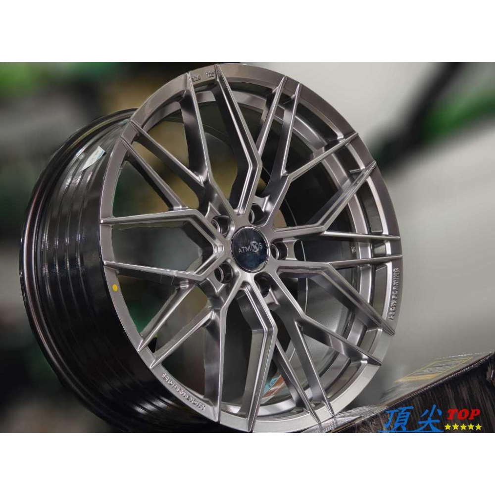 【頂尖】全新 ATMOS X X17 18吋鋁圈 5x108 8j et38 中心63.4 黑高亮 8kg 旋壓鋁圈-細節圖3