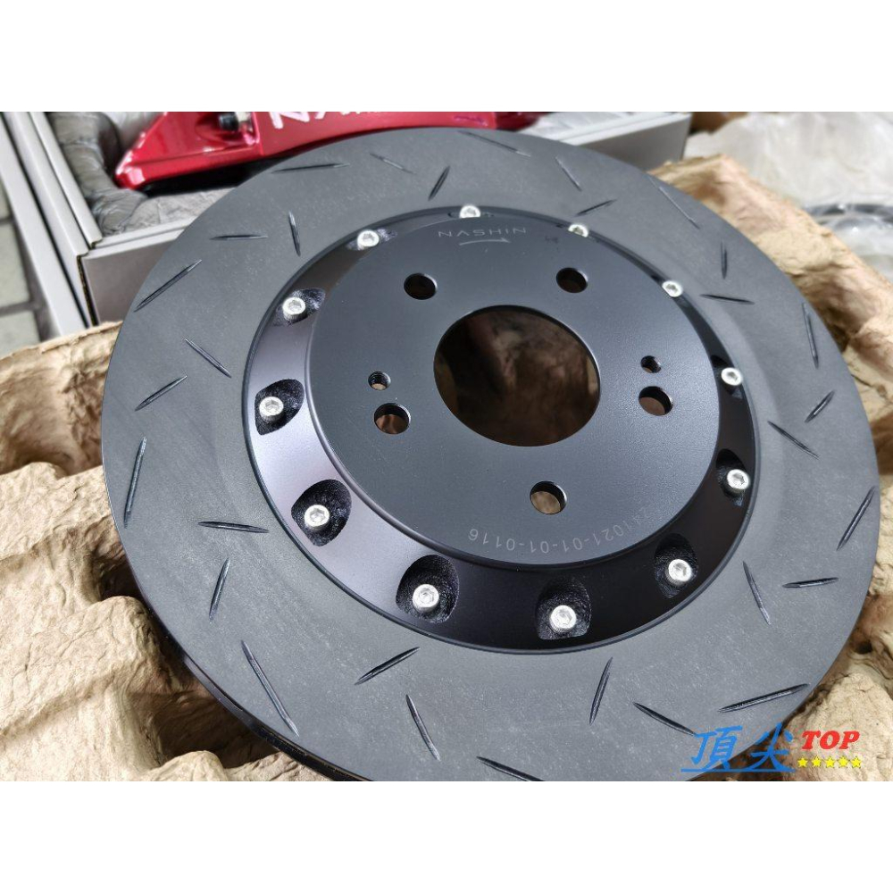 【頂尖】全新 世盟n3卡鉗 鋼鐵紅+330mm一體盤+運動版煞車皮+煞車油+金屬油管 NASHIN卡鉗 世盟卡鉗-細節圖7