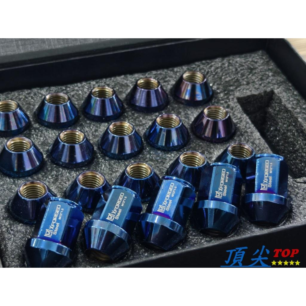 【頂尖】全新 鋁圈螺絲/鋁圈螺帽 M12X1.5 陽極漸層 藍螺母 19號頭螺母 汽車輪胎螺絲/鑄鐵鋁圈螺絲-細節圖4