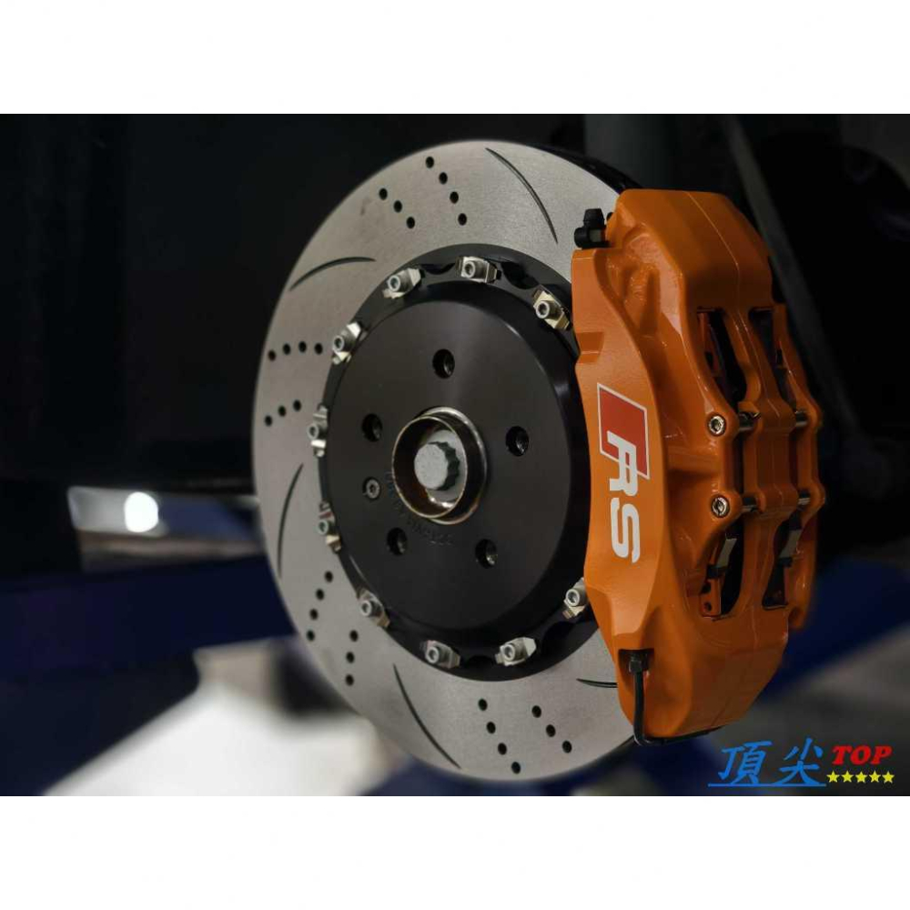 【頂尖】全新 台製六活塞卡鉗+355mm浮動碟盤+陶瓷煞車皮+金屬油管 後加大碟盤/客製化煞車/鍛造卡鉗/6活塞卡鉗-細節圖2