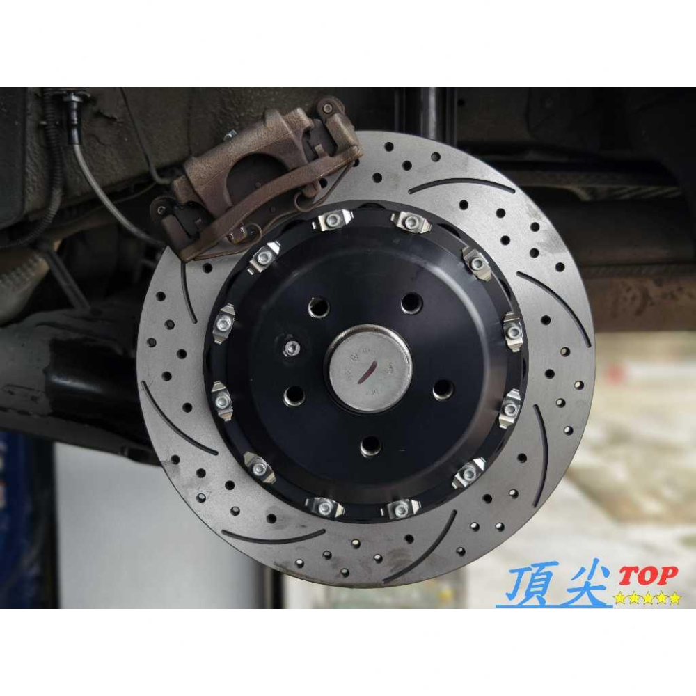 【頂尖】全新 台製六活塞卡鉗+355mm浮動碟盤+陶瓷煞車皮+金屬油管 後加大碟盤/客製化煞車/鍛造卡鉗/6活塞卡鉗-細節圖4