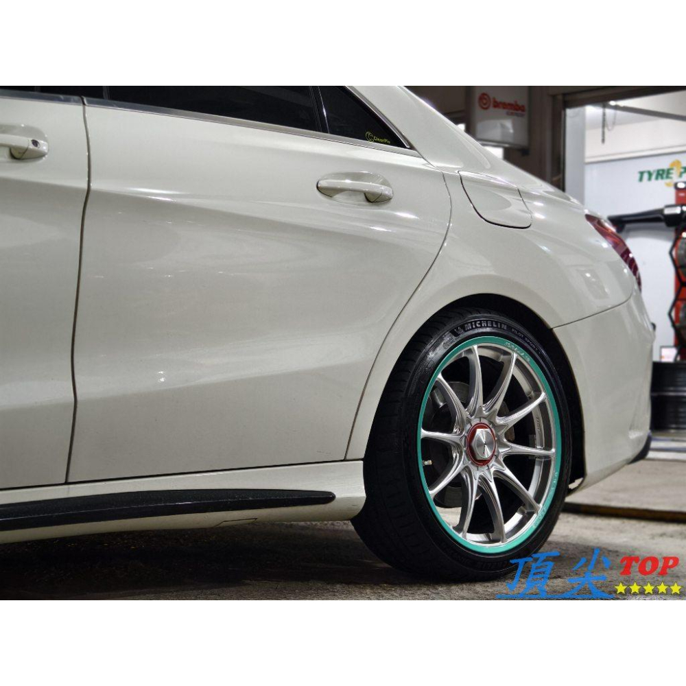 【頂尖】全新Advanti鋁圈MAT11 18吋旋壓鋁圈 8J 5X112 ET35 高亮銀邊滾綠色 CLA鋁圈-細節圖4