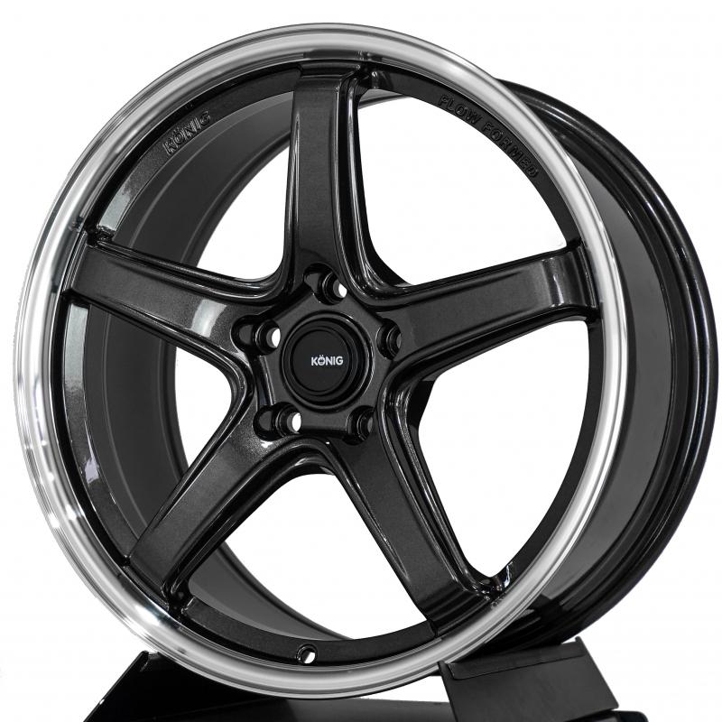 【頂尖】全新KONIG NEOFORM 18吋鋁圈 8.5j 5x114.3 et42 鑽石黑車邊 18吋旋壓鋁圈-細節圖2