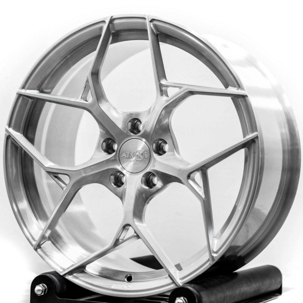 【頂尖】全新ATMOS X鋁圈A104 19吋鍛造鋁圈 8.5J 5X112 ET42/ET32兩種 拉絲銀-細節圖2