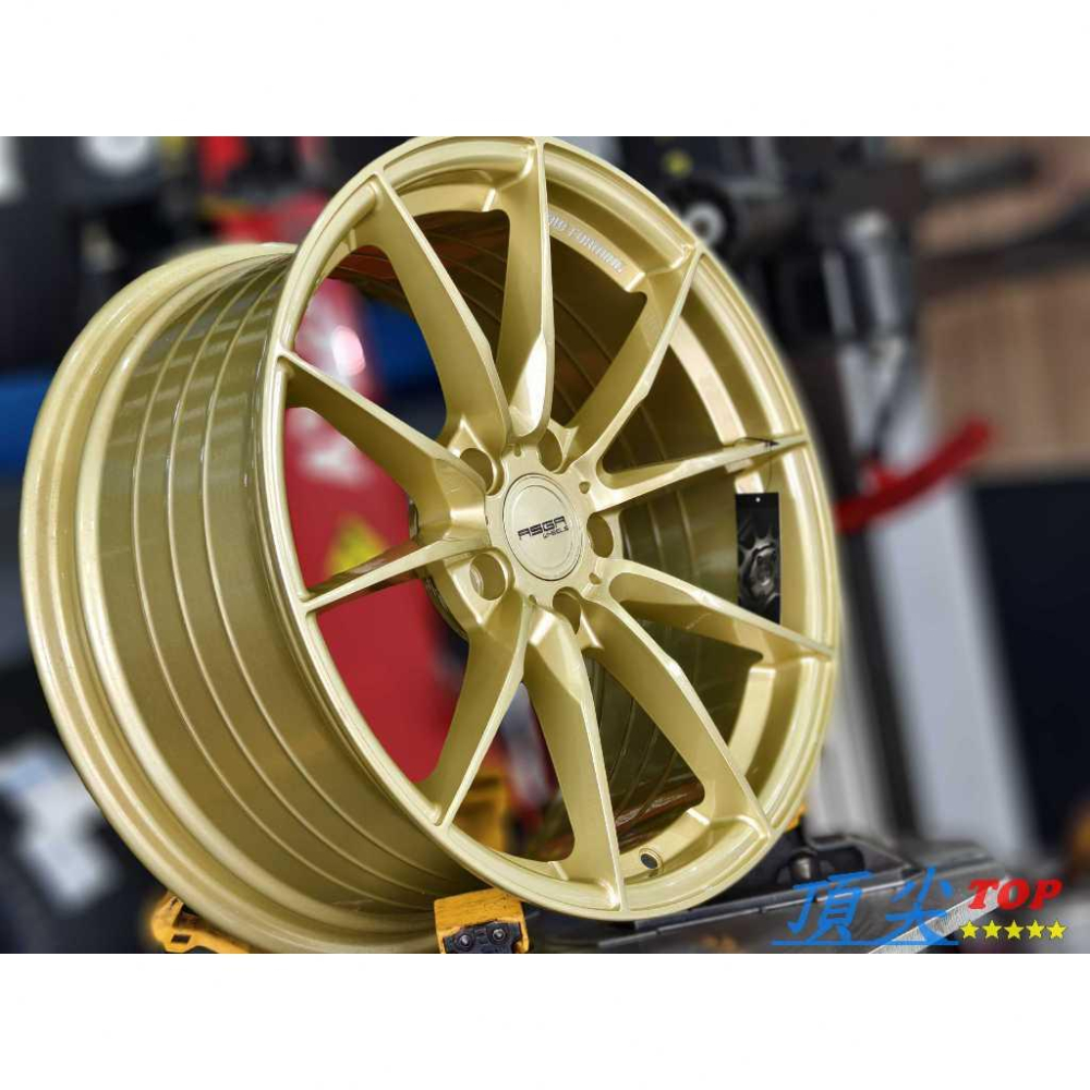 【頂尖】全新 ASGA鋁圈 ARF06 18吋鋁圈 8.5J 5X114.3 ET43 金色鋁圈 18吋旋壓鋁圈-細節圖2