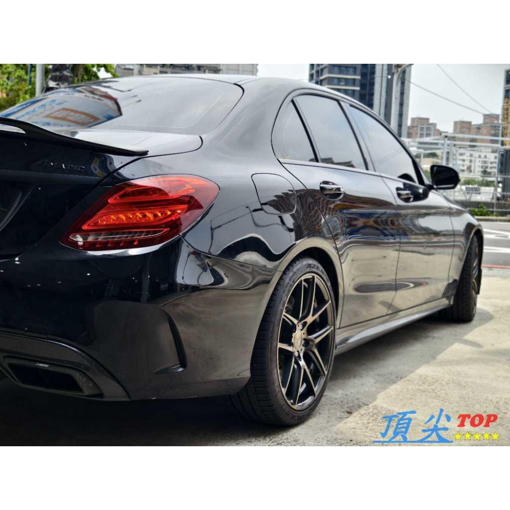 【頂尖】全新美國ACE鋁圈 V002H 19吋前後配鋁圈 8.5J+9.5J/ET前後45 賓士W205鋁圈實車照-細節圖5