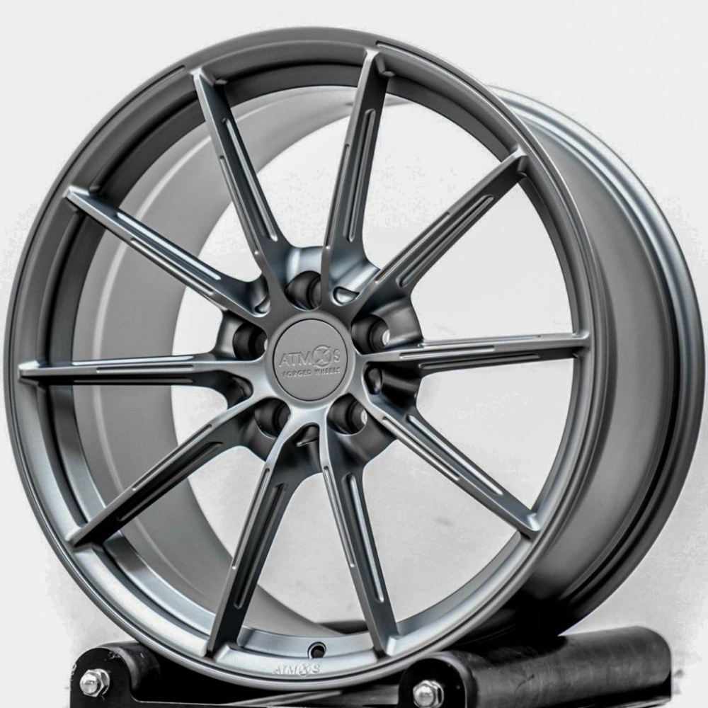 【頂尖】全新 19吋鍛造鋁圈 ATMOS X鋁圈 A332 5x112 8.5j et30 平光鐵灰ATMOSX鍛造鋁圈-細節圖2