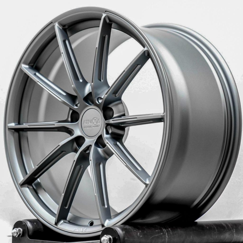 【頂尖】全新 19吋鍛造鋁圈 ATMOS X鋁圈 A332 5x112 8.5j et30 平光鐵灰ATMOSX鍛造鋁圈-細節圖3