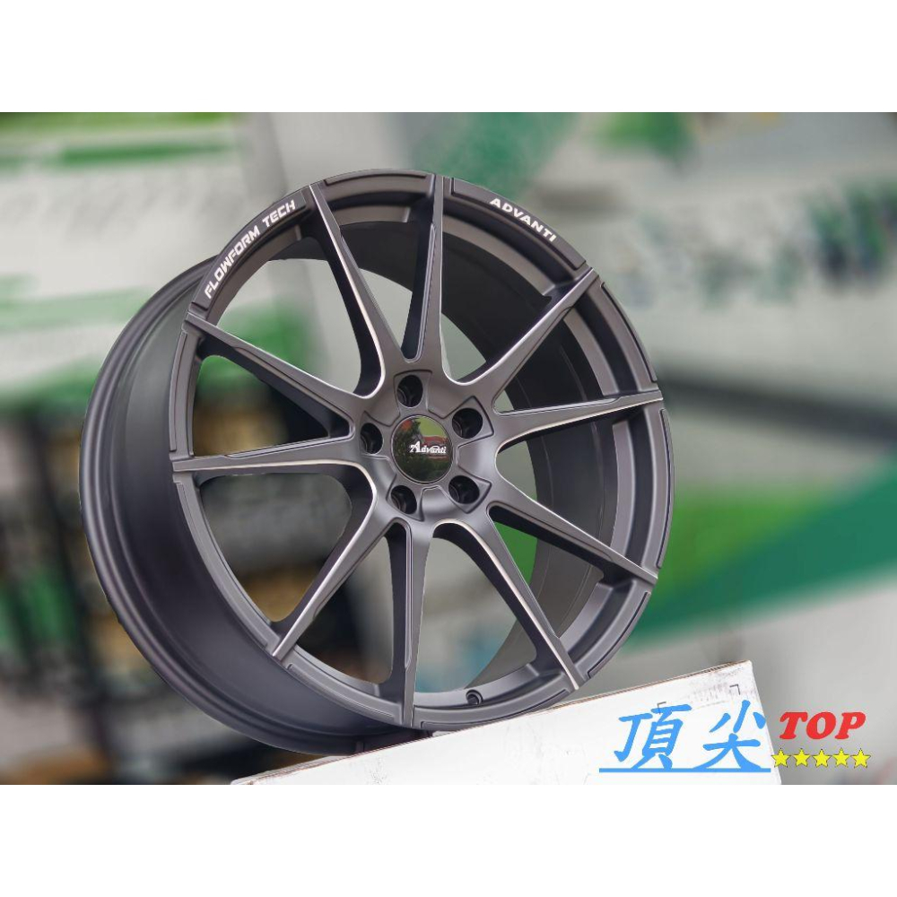 【頂尖】全新Advanti鋁圈MAT N986M 20吋旋壓鋁圈 5X114.3 8.5J/9J/10J 消光黑肋骨銑削-細節圖2