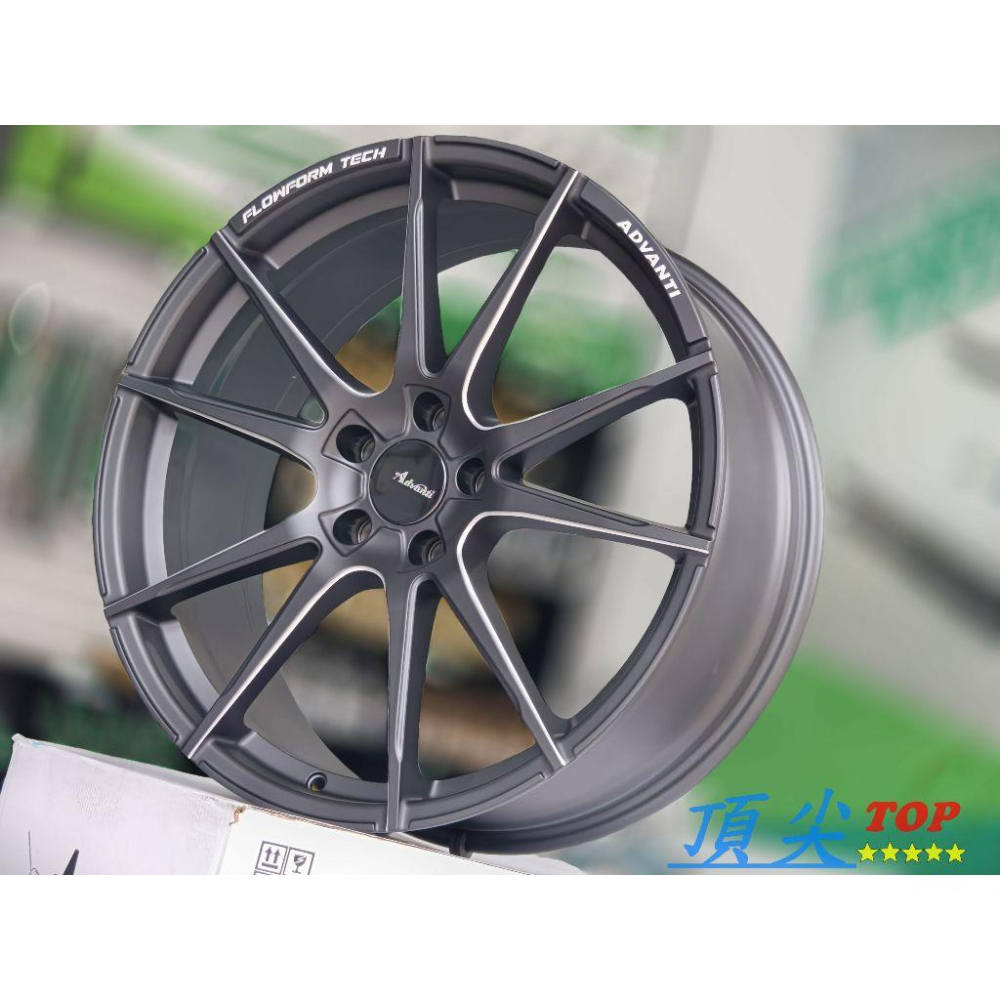 【頂尖】全新Advanti鋁圈MAT N986M 20吋旋壓鋁圈 5X114.3 8.5J/9J/10J 消光黑肋骨銑削-細節圖3