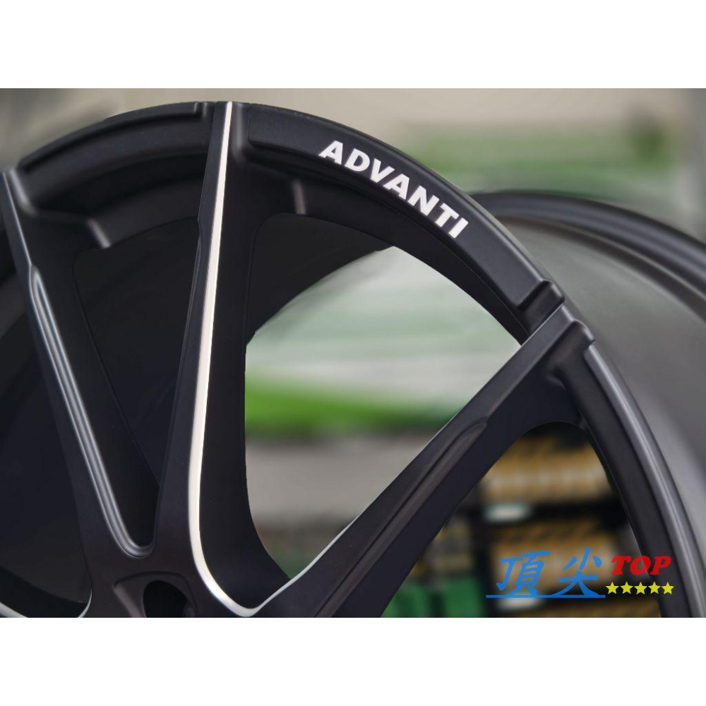 【頂尖】全新Advanti鋁圈MAT N986M 20吋旋壓鋁圈 5X114.3 8.5J/9J/10J 消光黑肋骨銑削-細節圖4