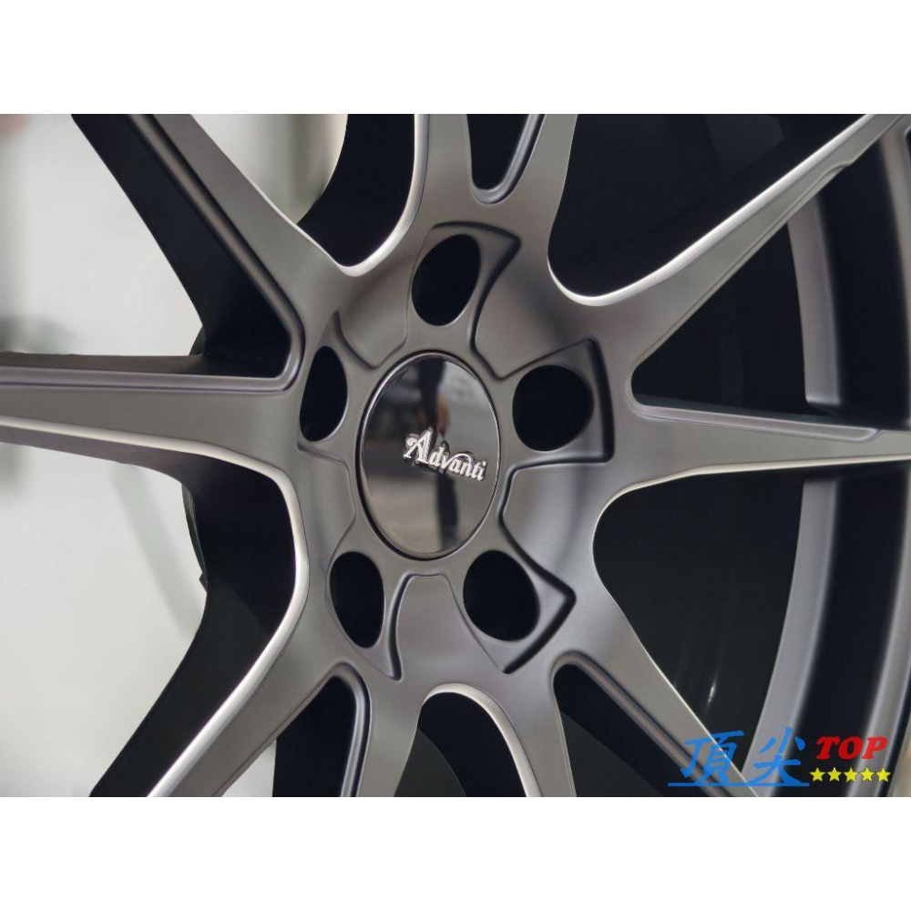 【頂尖】全新Advanti鋁圈MAT N986M 20吋旋壓鋁圈 5X114.3 8.5J/9J/10J 消光黑肋骨銑削-細節圖6