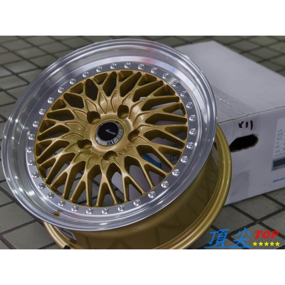 【頂尖】全新Advanti鋁圈 ADV-52 17吋鋁圈 金色車邊4X100/5X100/5X114.3 海拉風鋁圈-細節圖3